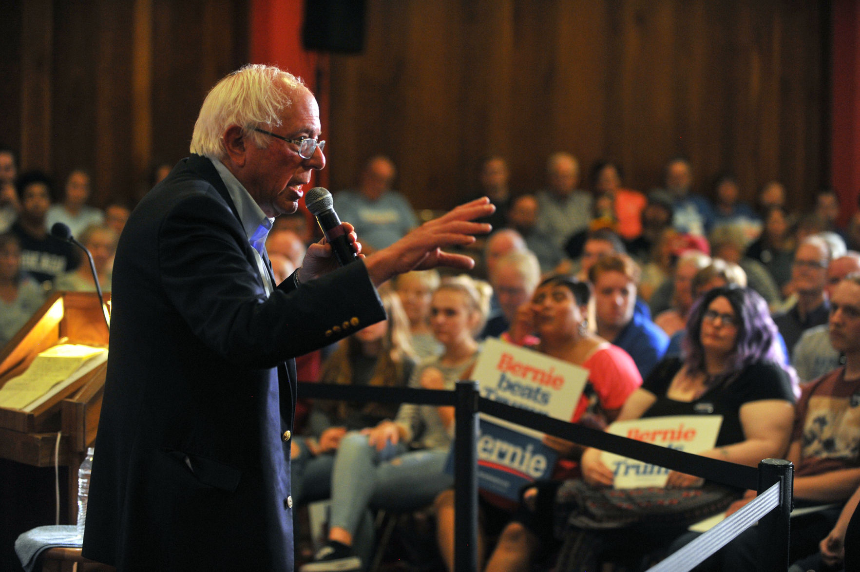 Presidential candidate Sen. Bernie Sanders in Clinton, Iowa.